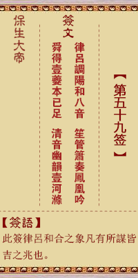 保生大帝灵签 第59签:律、【用兑卦】